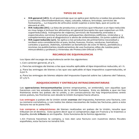 IVA y recargo de equivalencia