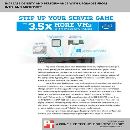 Increase density and performance with upgrades from Intel and Microsoft