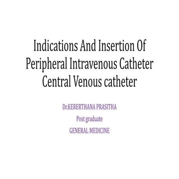 Intravenous catheterisation powerpoint presentation