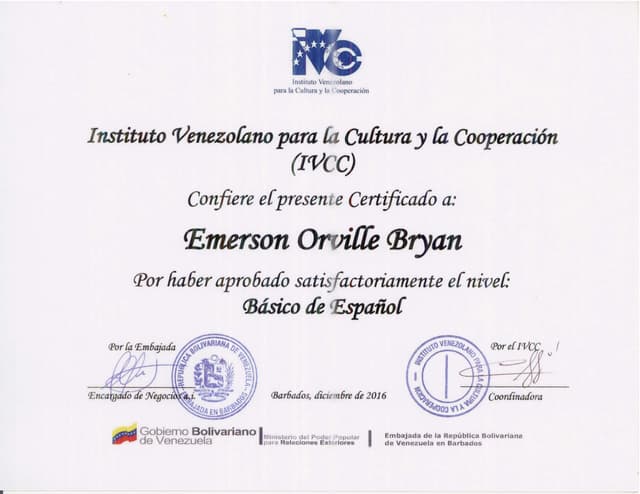 IVCC - Certificate (Basico II)