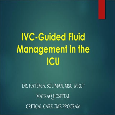 Ivc guided fluid management in the icu