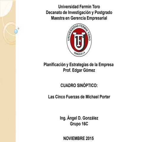 Cuadro Sinoptico Las Cinco Fuerzas Estrategicas segun Michael Porter