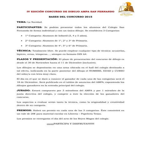 Iv edición concurso de dibujo ampa san fernando