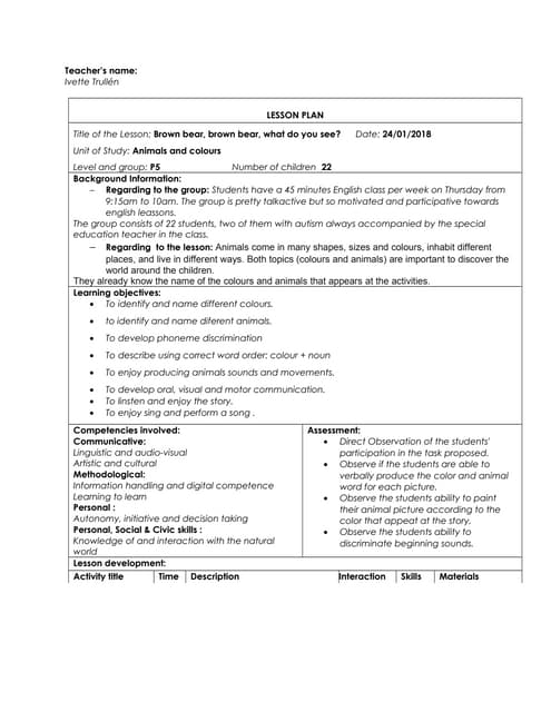 detailed lesson plan | PDF