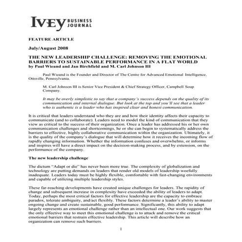 Ivey Business Journal   The New Leadership Challenge July August 2008