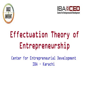Effectuation theory of entrepreneurship
