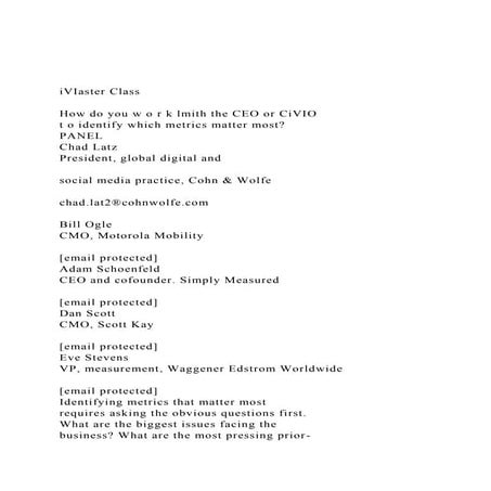 iVIaster ClassHow do you w o r k lmith the CEO or CiVIOt.docx