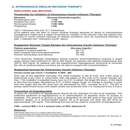 Iv insulin infusion therapy