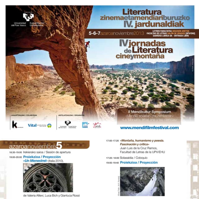 IV jornadas de literatura cine y montaña