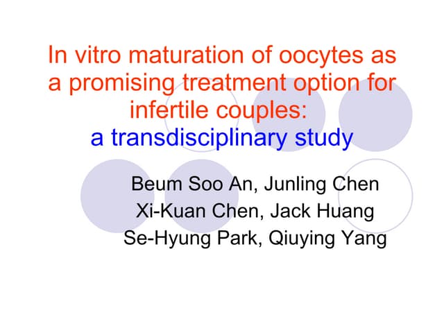 Ivm Of Oocytes Study