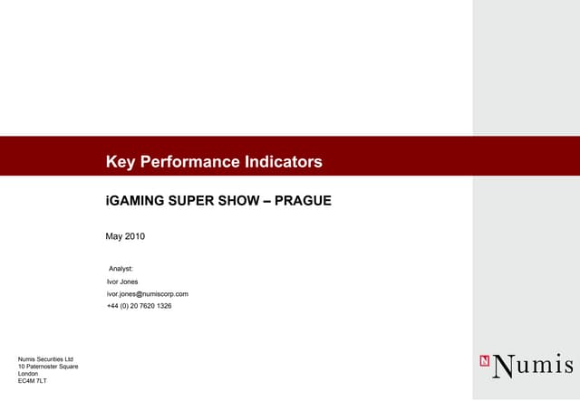 online casino key performance indicators