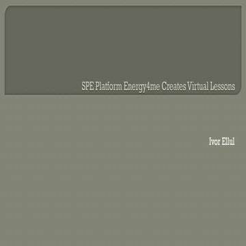 SPE Platform Energy4me Creates Virtual Lessons