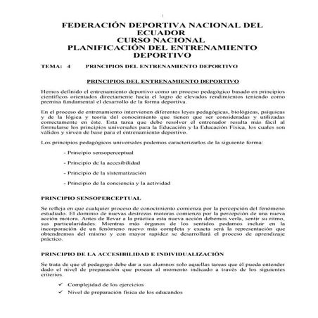 principios del entrenamiento