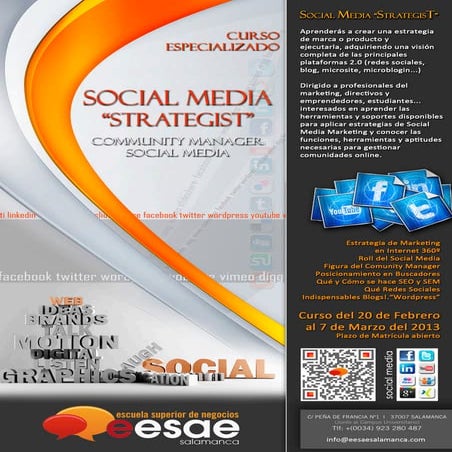 IV Social Media Stratagist 2013 Contenido