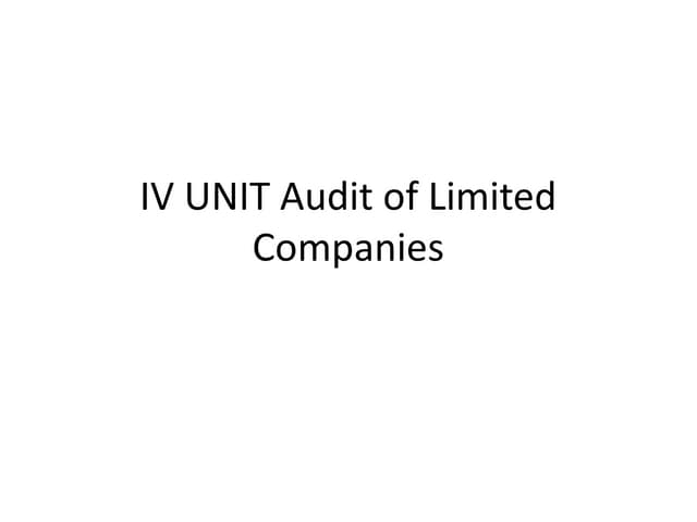 IV UNIT Audit of Limited Companies (1).pptx