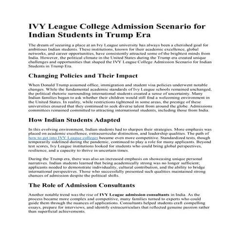 IVY League College Admission Scenario for Indian Students in Trump Era.pdf