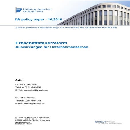 Erbschaftsteuerreform – Auswirkungen für Unternehmenserben