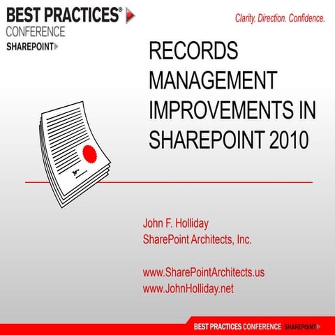 IW403 Records Management Improvements in SharePoint 2010