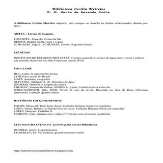 Novas Aquisições da Biblioteca Ceci...