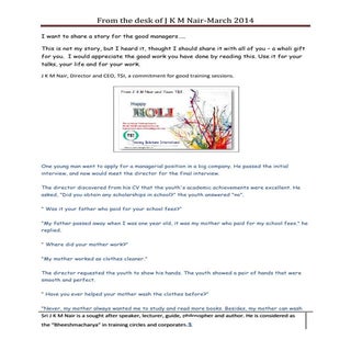 I want to share a story for the goo...