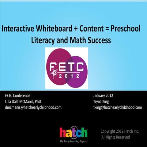 FETC 2012: Interactive Whiteboard Content for Early Learners