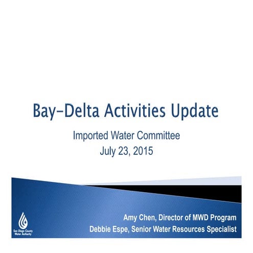 Bay-Delta Activities Update