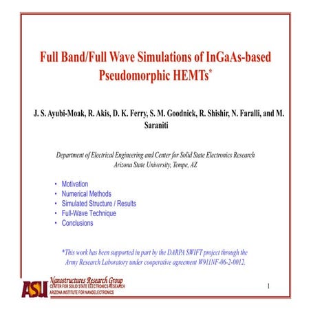 Full-Band/Full-Wave Simulations of InGaAs-based Pseudomorphic HEMTs