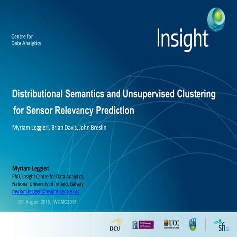 Distributional Semantics and Unsupervised Clustering for Sensor Relevancy Pre...
