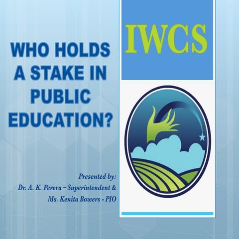 IWCS Stakeholder Engagement WELV Presentation 