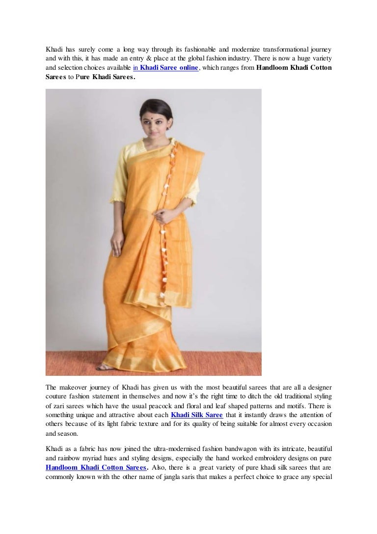i wear khadi sarees