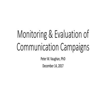 IWEco Webinar:  Monitoring & Evaluation of Communication Campaigns – Dr. Peter Vaughan