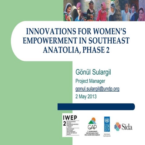 Innovation for Women's Empoerment in Southeast Anatolia, Phase 2