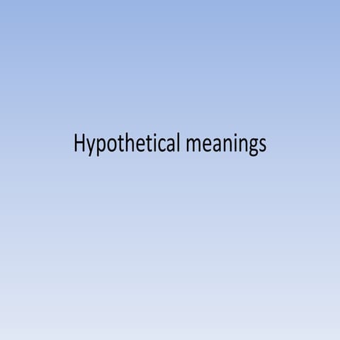 hypothetical meanings