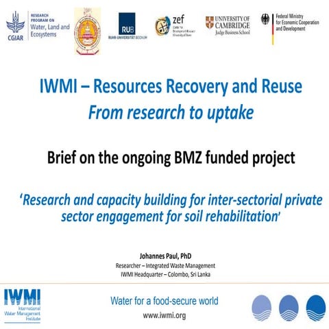 IWMI Resources Recovery and Reuse - From research to uptake