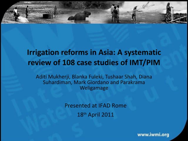 Irrigation reforms in Asia: A syste...