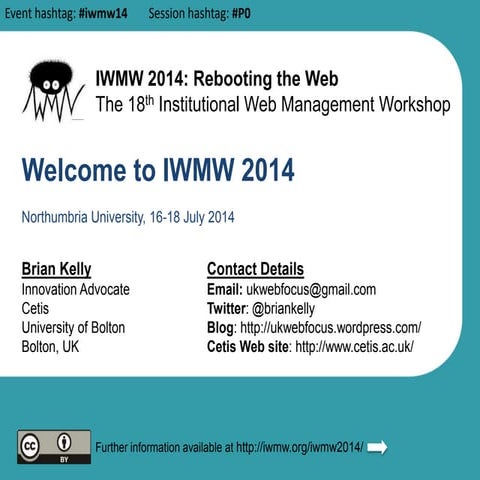 IWMW 2014: Welcome
