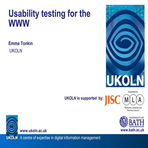 IWMW 2007: Usability Testing for the WWW
