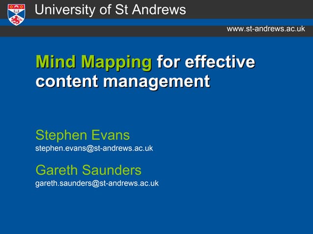 A8: Mind Mapping for Effective Content Management