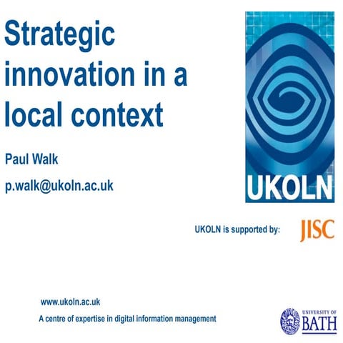 Strategic development in a local HEI context