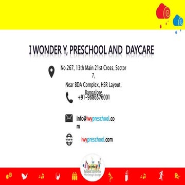 i wonder y, Preschool and Daycare HSR Layout bangalore