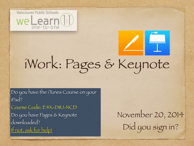 iWork presentation