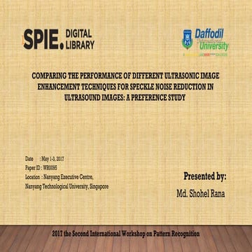 Comparing the Performance of Different Ultrasonic Image Enhancement Technique...