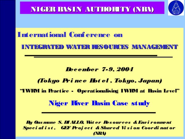 IWRM in Practice - Operationalising IWRM at Basin Level: Niger River Basin Case Study