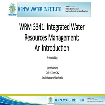 IWRM Presentation Slides on water resources