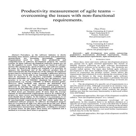 Productivity measurement of agile teams (IWSM 2015)