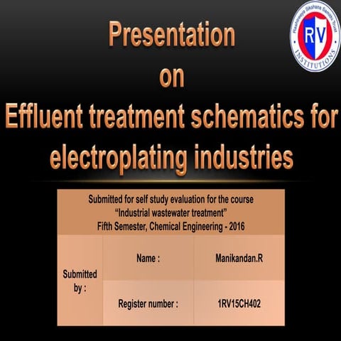 Effluent treatment schematics for electroplating industries