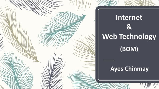 Internet and Web Technology (CLASS-6) [BOM] 