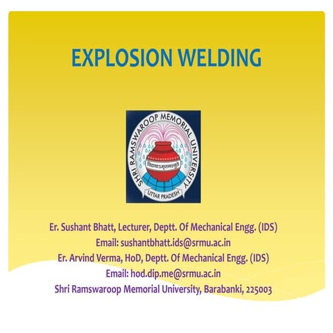 Iwt unit 5 explosive welding sushant bhatt