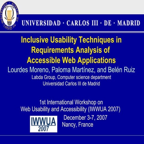 Inclusive Usability Techniques in Requirements Analysis of Accessible Web App...