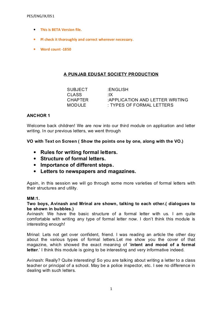 Writing a application letter 9 klasse